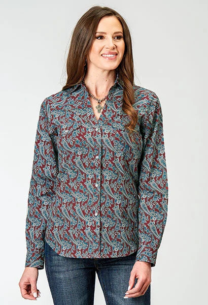 Roper 1935 Red River Paisley (Red) - Women's Western Shirt