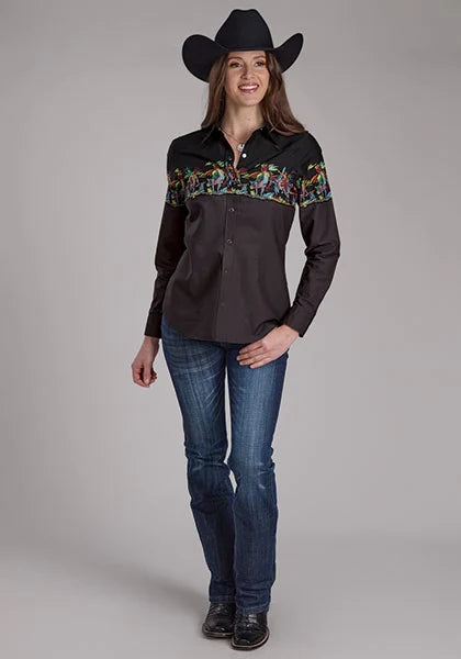 Roper 2121 Bullriders Border (Black) - Women's Western Shirt