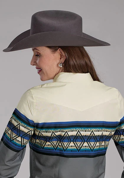 Roper 2122 Diamond Border (Grey) - Women's Western Shirt