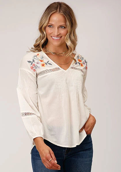 Roper 1597 Voile (White) - Women's Western Blouse