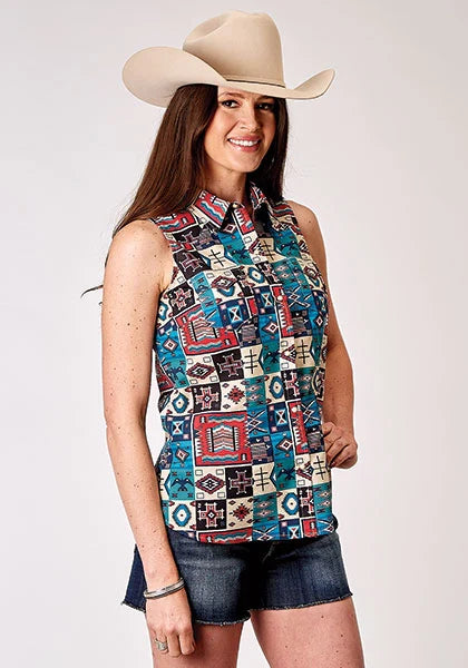 Roper 1909 Vintage Patchwork (Multi) - Women's Sleeveless Shirt