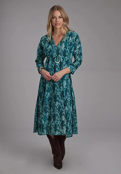 Roper 2135 Feather Print (Teal) - Women's Dress