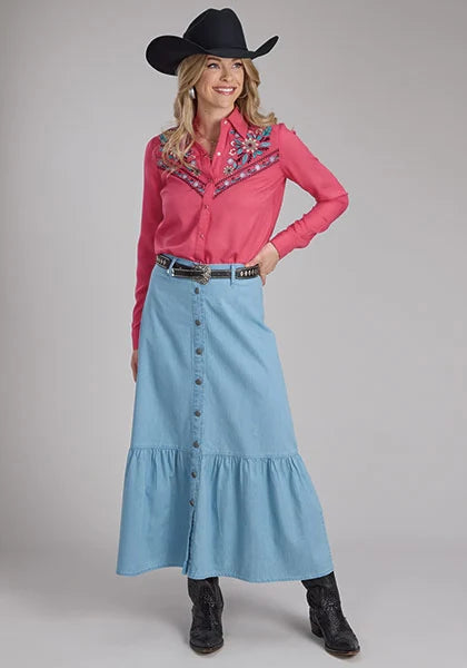 Roper 2337 Solid Denim (Blue) - Women's Skirt