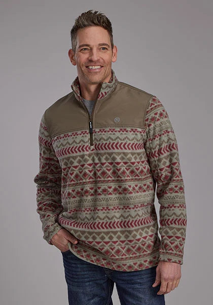 Roper 2321 Aztec (Olive) - Men's Fleece Pullover