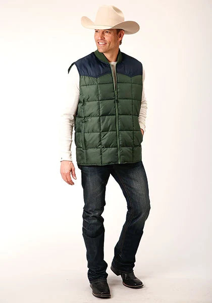 Roper 1473 Poly Filled (Navy/Green) - Men's Vest
