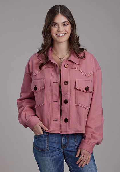 Roper 2272 Printed Knit (Pink) - Women's Cropped Jacket