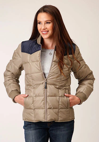 Roper 1473 Quilted Poly (Navy/Khaki) - Women's Jacket