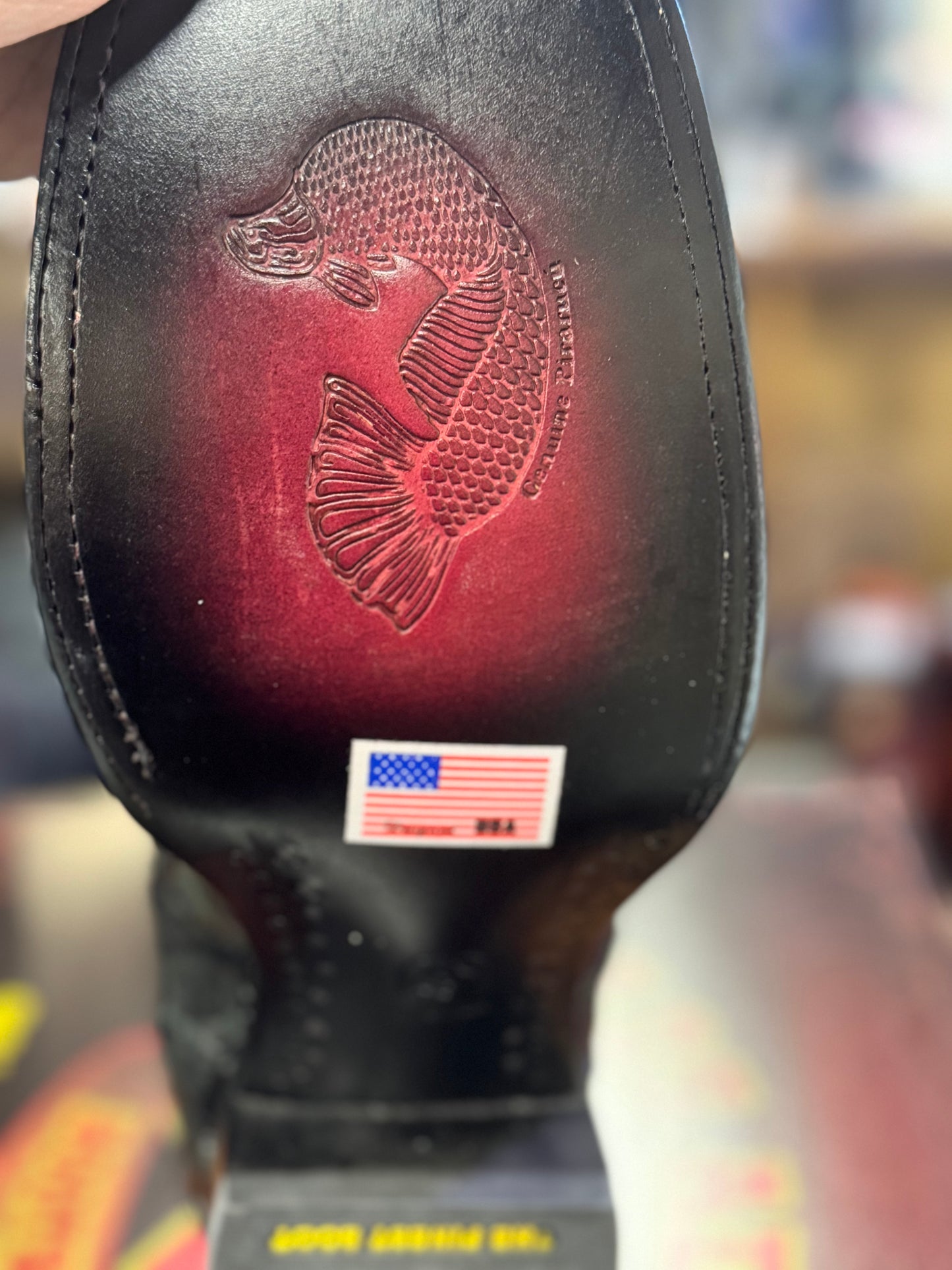 Exotic Los Altos Black Inverted Pirarucu Boots