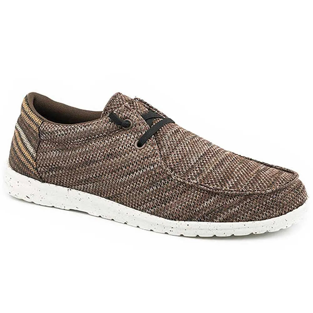 Roper Hang Loose Canvas Chukka (Brown Mix / Stripes) - Mens Moccasin