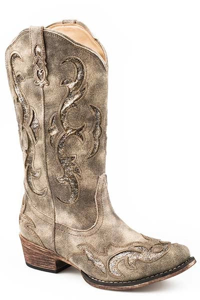 Roper Riley Glitter (Tan) - Women's Cowgirl Boot