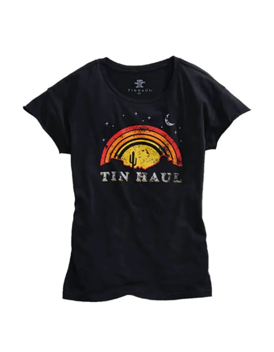 Tin Haul Sunset and Moon (Black) - Women's T-Shirt