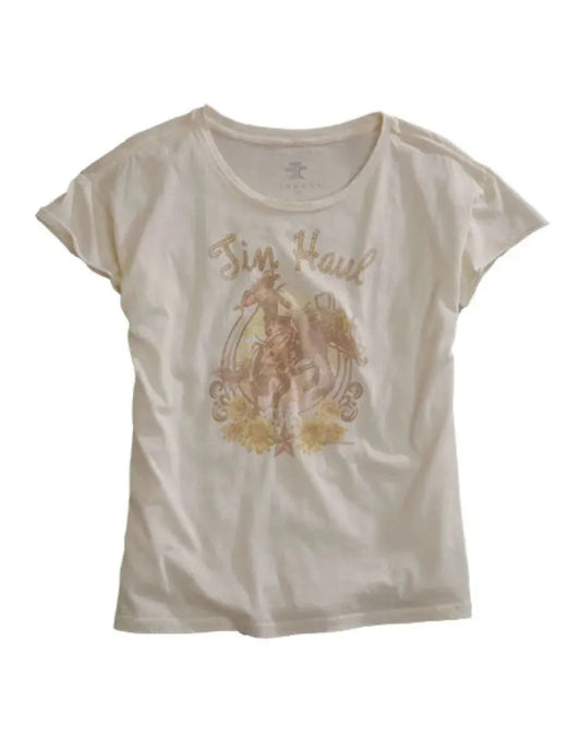 Tin Haul Buckin Cowgirl (White) - Women's T-Shirt