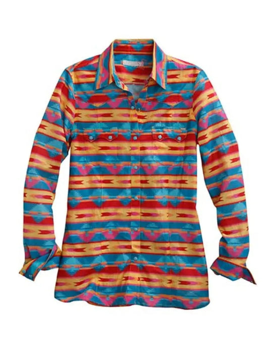 Tin Haul Retro Aztec (Pink) - Women's Western Shirt