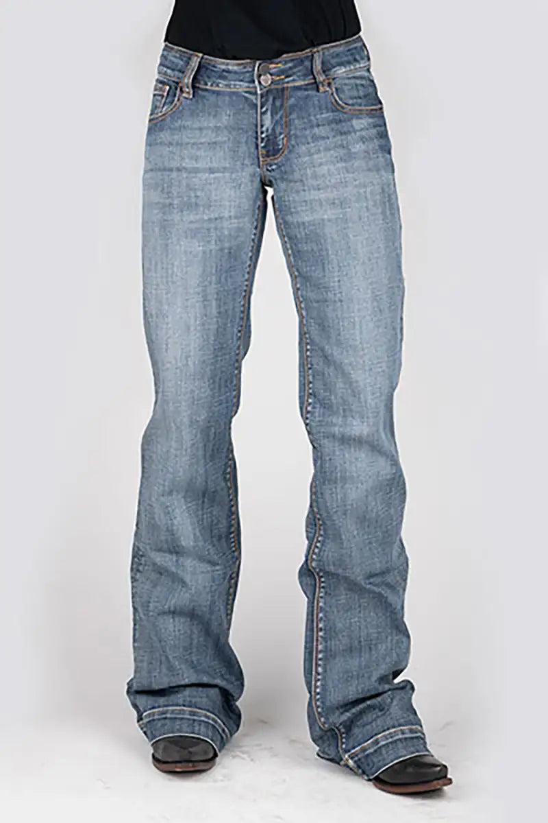 Tin Haul 460 Ella Fit Embroidered Pocket ( Denim Light Wash ) - Women's Jeans