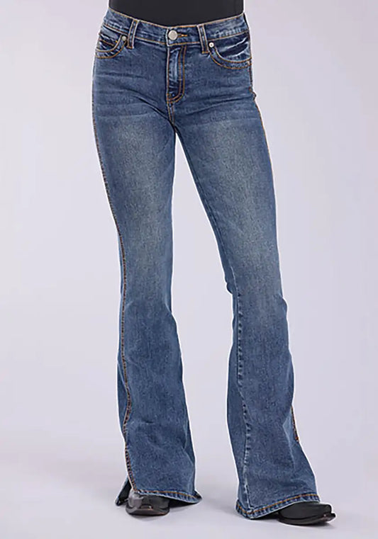 Tin Haul 595 Libby Fit Slit ( Denim Medium Wash )- Women's Jeans