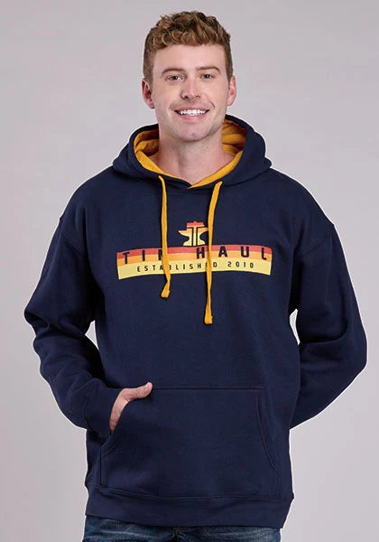 Tin Haul Bar and Anvil Logo (Navy) - Men's Hoodie Sweatshirt