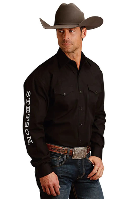 Stetson Logo Wear (Black) - Men's Western Shirt