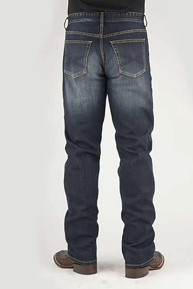 Stetson 1210 Straight Fit with X Pocket (Dark Wash) - Men's Jeans
