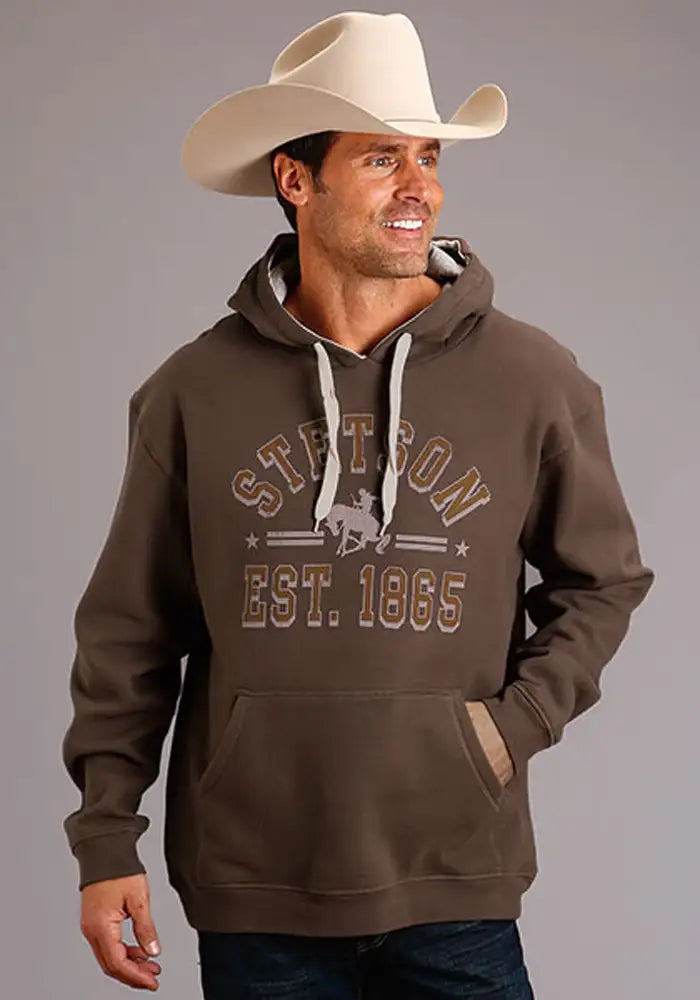 Stetson Cotton Blend Est. 1865 (Brown) - Men's Hoodie Sweatshirt