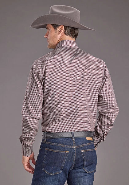 Stetson 2392 Garnet Geo (Wine) - Men's Western Shirt