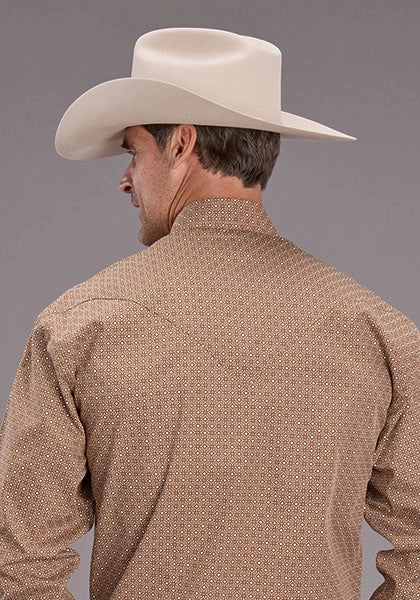 Stetson 2516 Spice Mosaic (Brown) - Men's Western Shirt