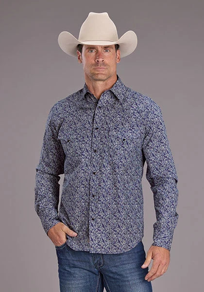 Stetson 2523 Vintage Prairie (Blue) - Men's Western Shirt