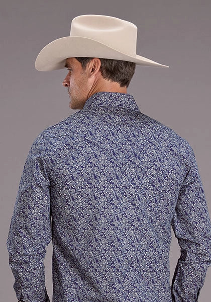 Stetson 2523 Vintage Prairie (Blue) - Men's Western Shirt