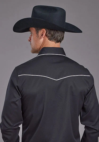 Stetson 2302 Rugged Twill (Black) - Men's Western Shirt