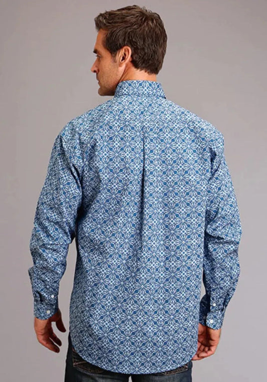 Stetson Royal Baroque (Blue) - Men's Western Shirt