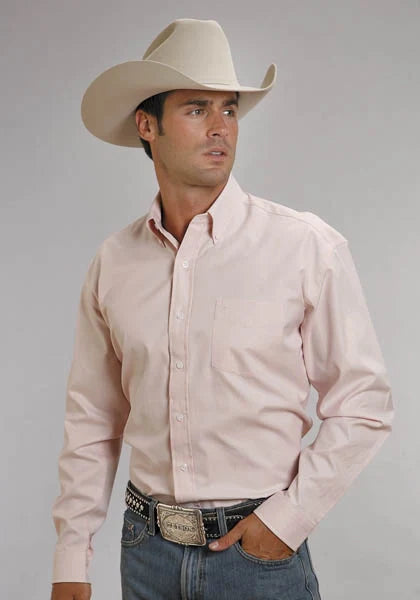 Stetson 5661 End On End (Pink) - Men's Western Shirt