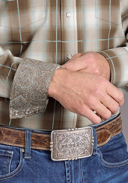 Stetson 2399 Sandy Ombre (Brown) - Men's Western Shirt