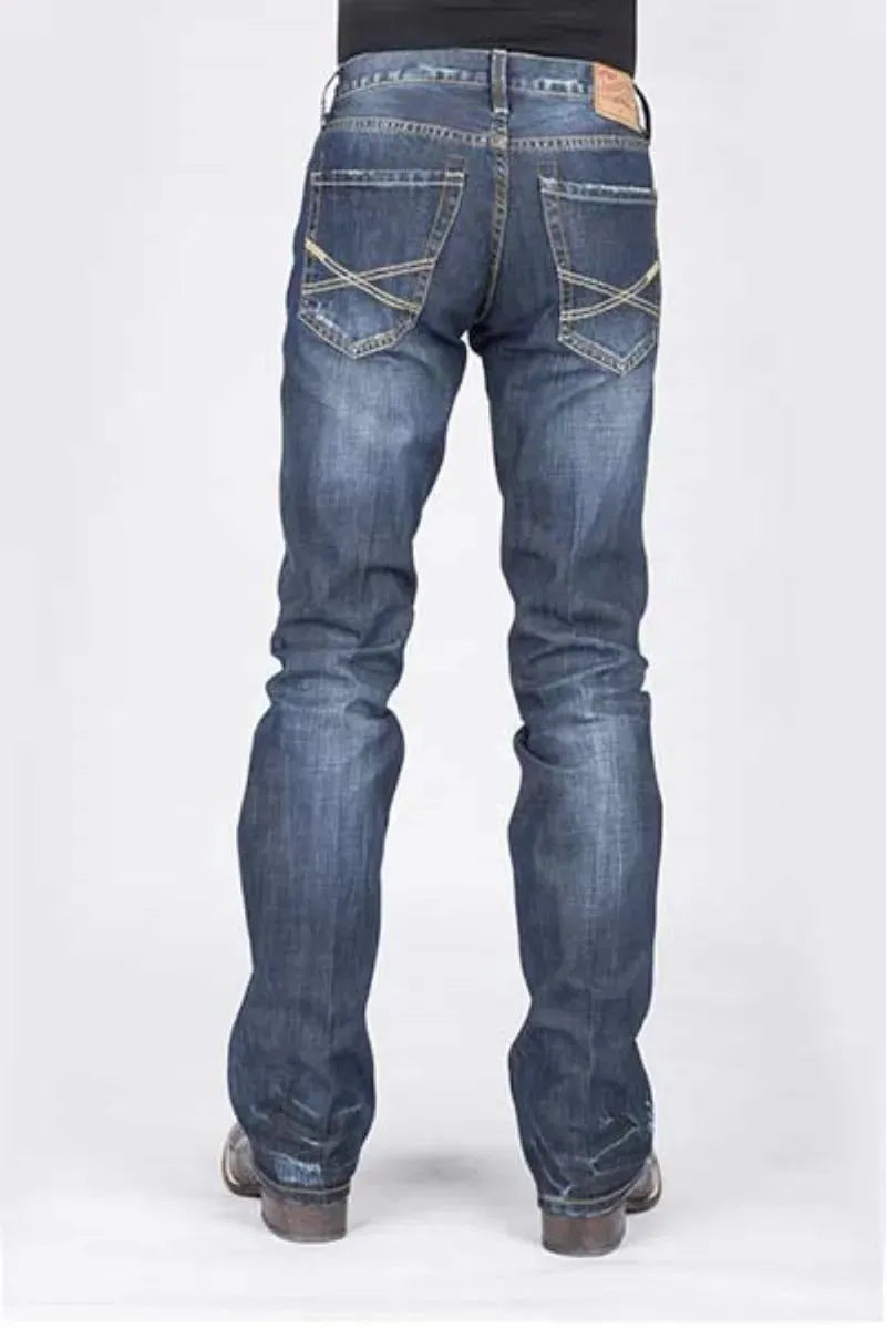 Stetson 1014 Fit Destructed (Dark Wash) - Men's Jeans