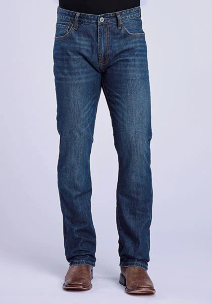 Stetson 1210 Straight Fit (Brown/Dark Wash) - Men's Jeans