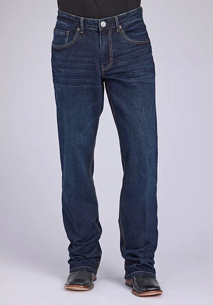 Stetson 1313 Modern Fit Stretch (Gold/Dark Wash) - Men's Jeans