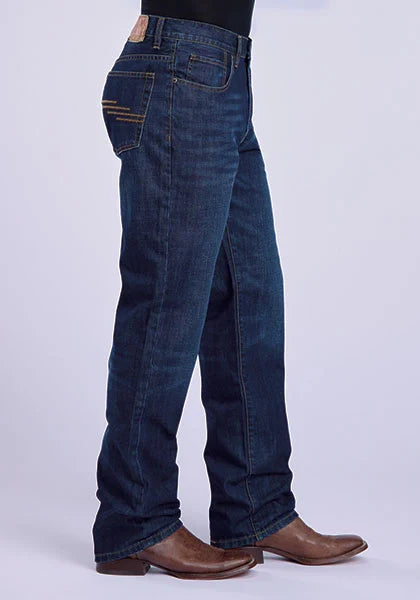 Stetson 1520 Straight Leg Fit Zig Zag Pockets (Dark Wash) - Men's Jeans