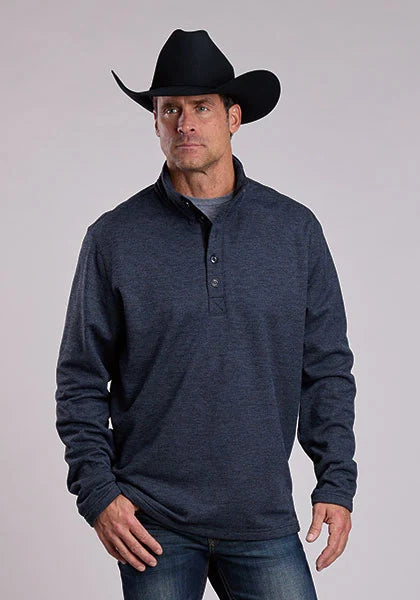 Stetson 2799 Button Front Honeycomb (Grey) - Men's Sweater