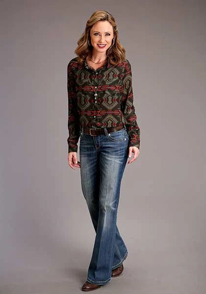 Stetson 00873 Blanket Print (Brown) - Women's Blouse