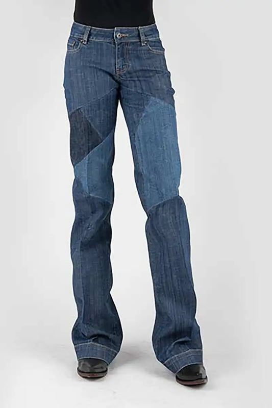 Stetson 214 Trouser Fit Patchwork ( Denim Dark Wash )- Women's Jeans
