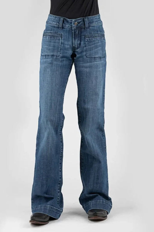 Stetson 214 Trouser Fit Flare Leg (Medium Wash) - Women's Jeans