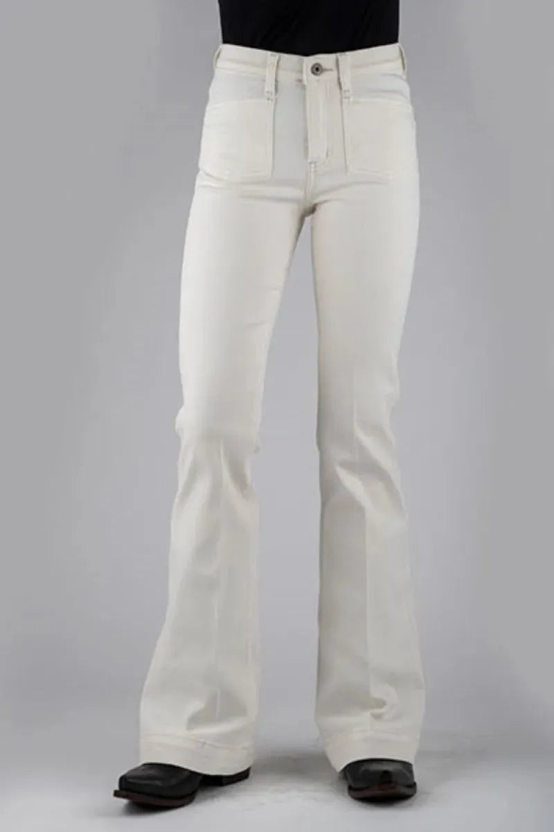 Stetson 921 High Waist Flare (Cream) - Women's Jeans