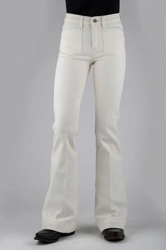 Stetson 921 High Waist Flare (Cream) - Women's Jeans