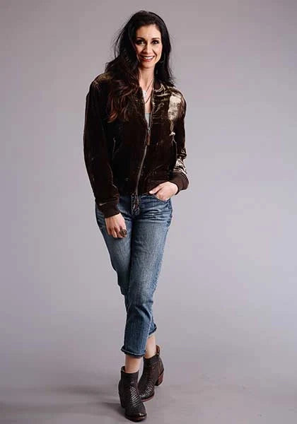 Stetson Quilted Velvet (Brown) - Women's Bomber Jacket