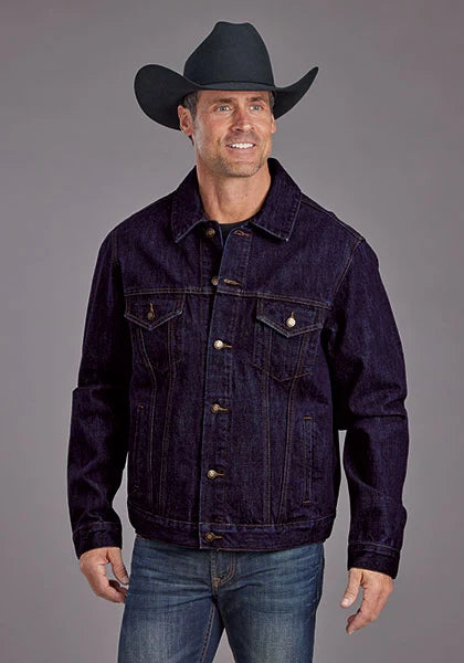 Stetson Raw with Gold Top Stitch (Blue) - Men's Denim Jacket