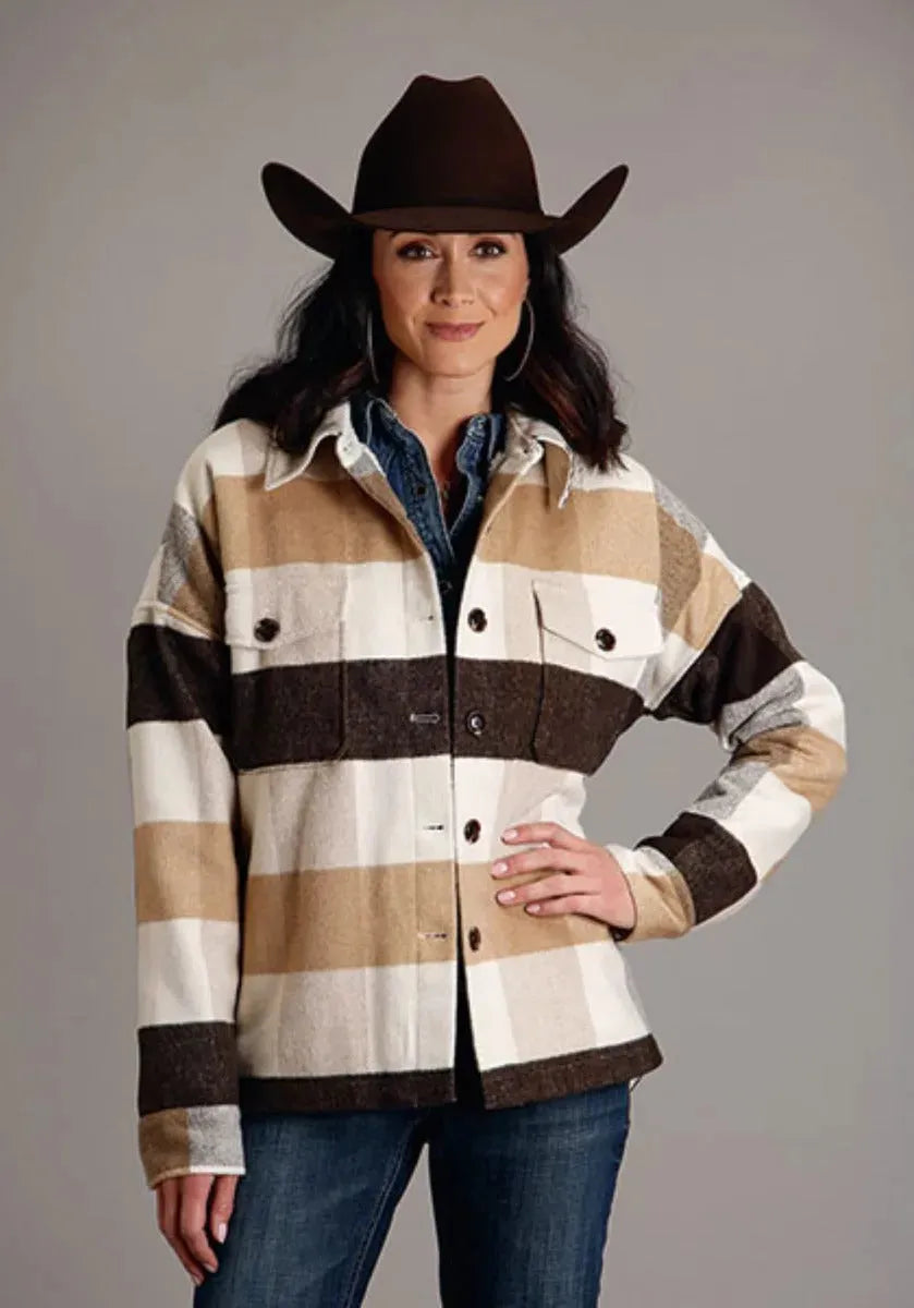 Stetson Earthtone Plaid - Women's Oversized Jacket