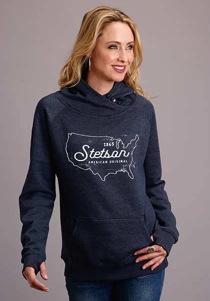 Stetson USA Logo (Navy) - Women's Hoodie Sweatshirt