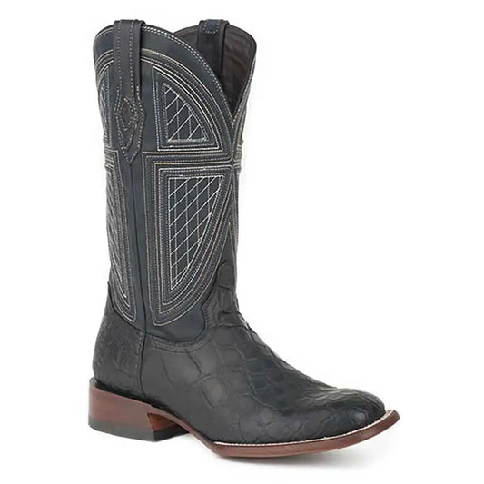 Stetson Black Falls (Black) - Men's Alligator Cowboy Boot