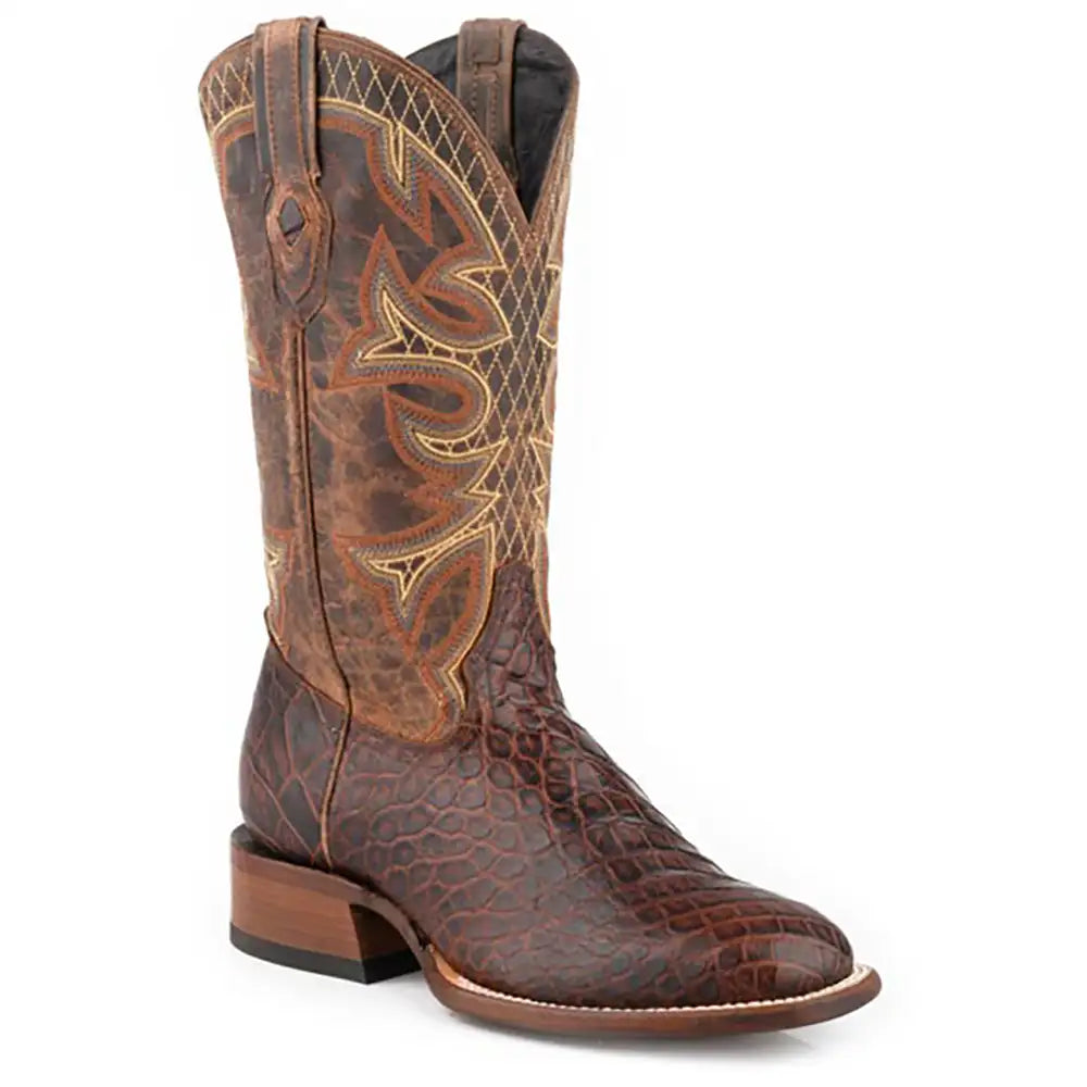 Stetson Grator (Brown/Dark Brown) - Men's Alligator Cowboy Boot