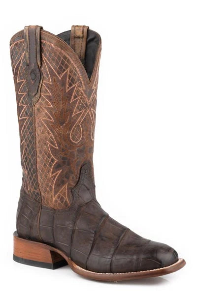Stetson Grator (Brown/Black) - Men's Alligator Cowboy Boot