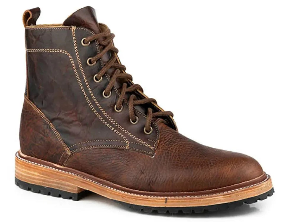 Stetson Waxy Bison (Brown) - Men's Bison Leather Work Boot