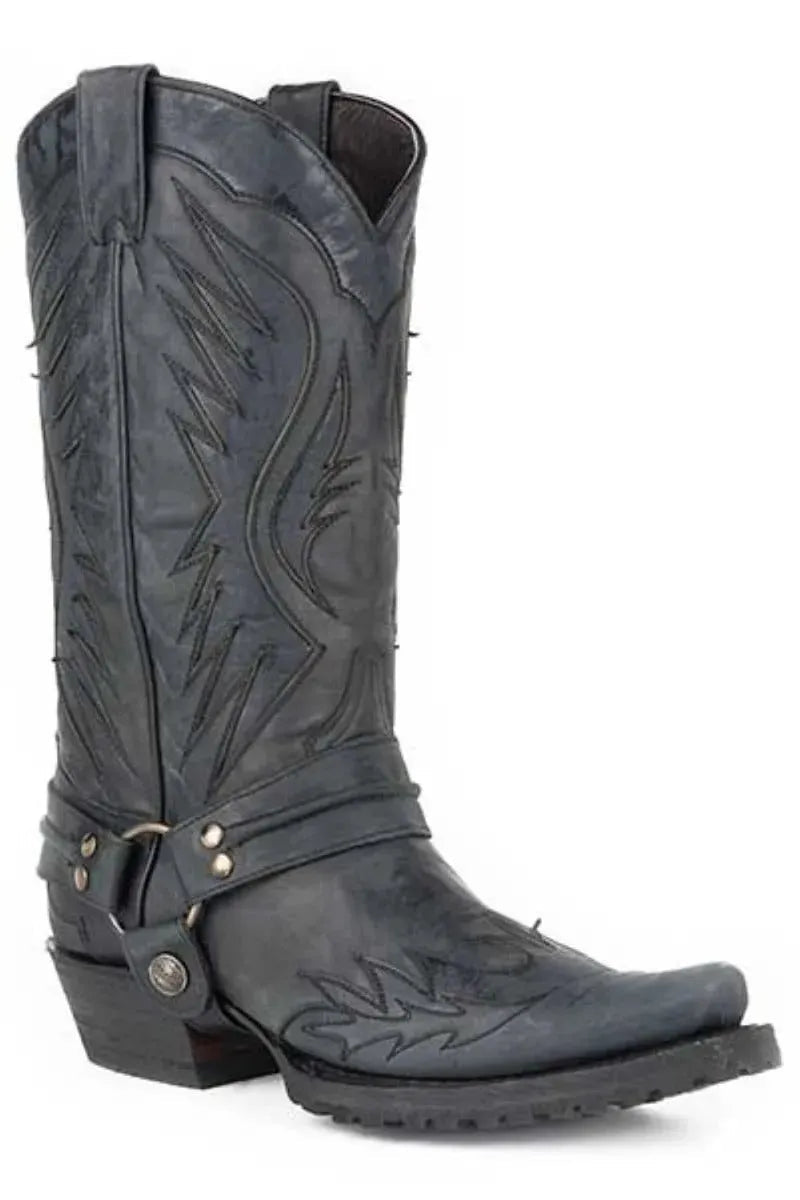 Stetson Midnight Maverick Biker (Black) - Men's Cowboy Boot